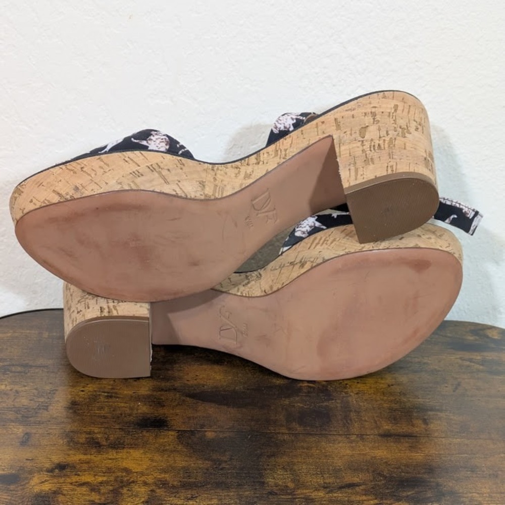 Diane Von Furstenberg Odelia Platform Sandals‎ Animal Print Crisscross 9.5M - Picture 8 of 13